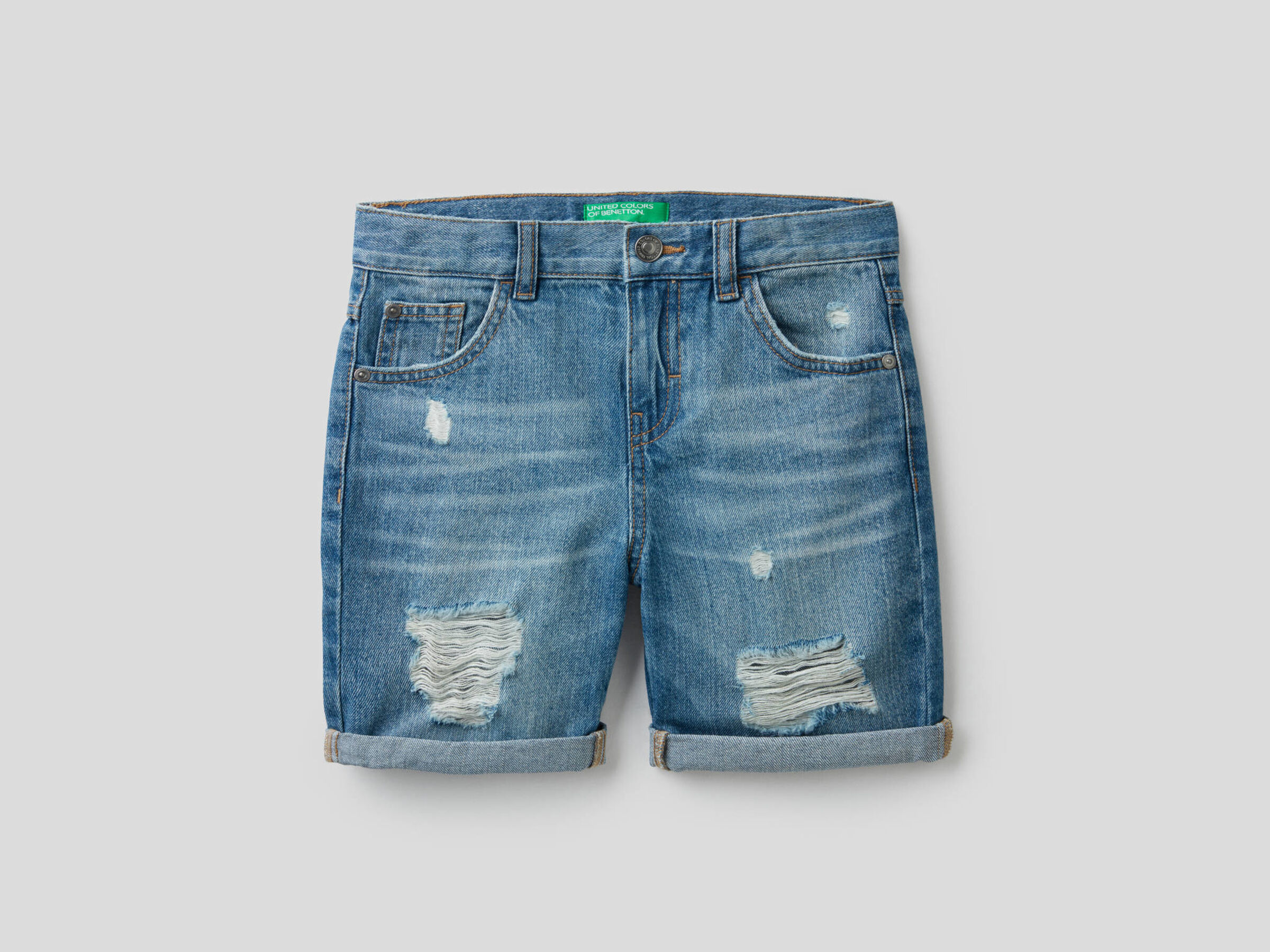 Worn look bermuda jeans image number null