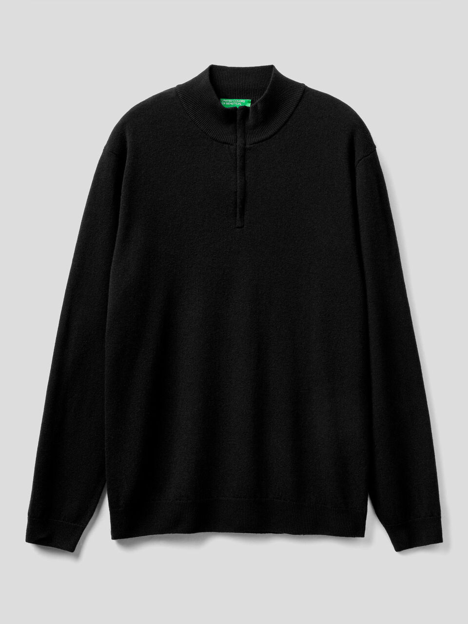 Zip-up sweater in pure virgin wool image number 1