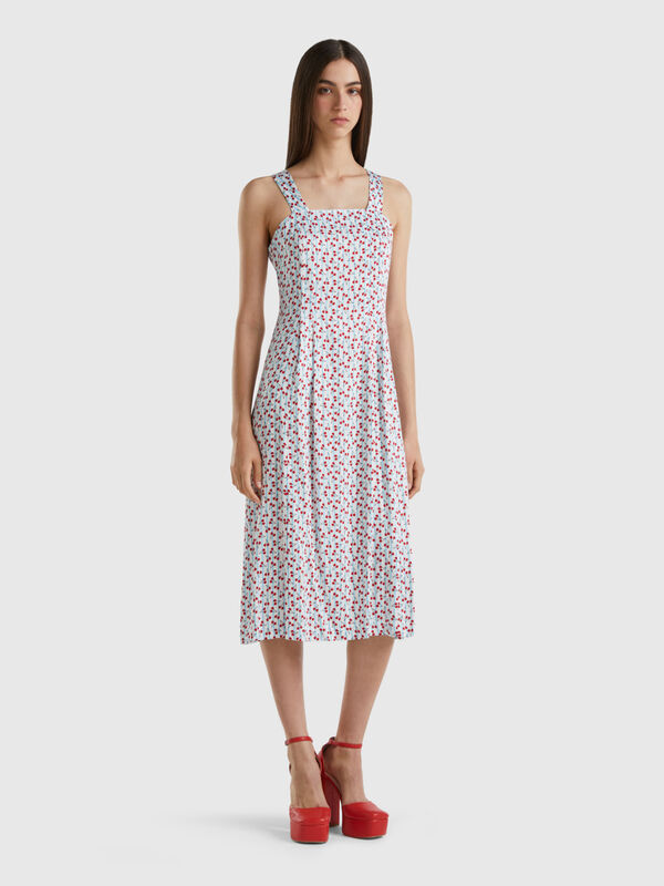 Midi dress with cherry print Women