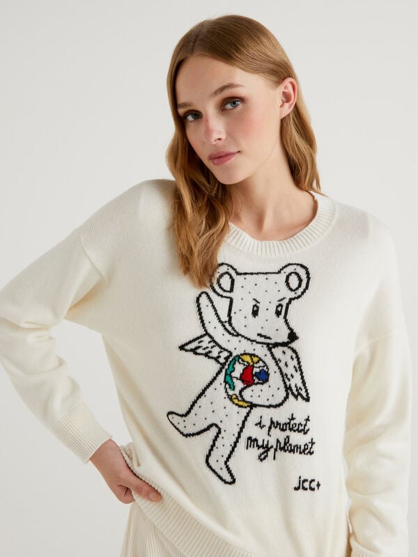 JCCxUCB sweater with bear inlay Women