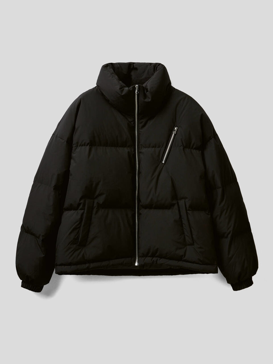 Short padded jacket with high neck image number 1
