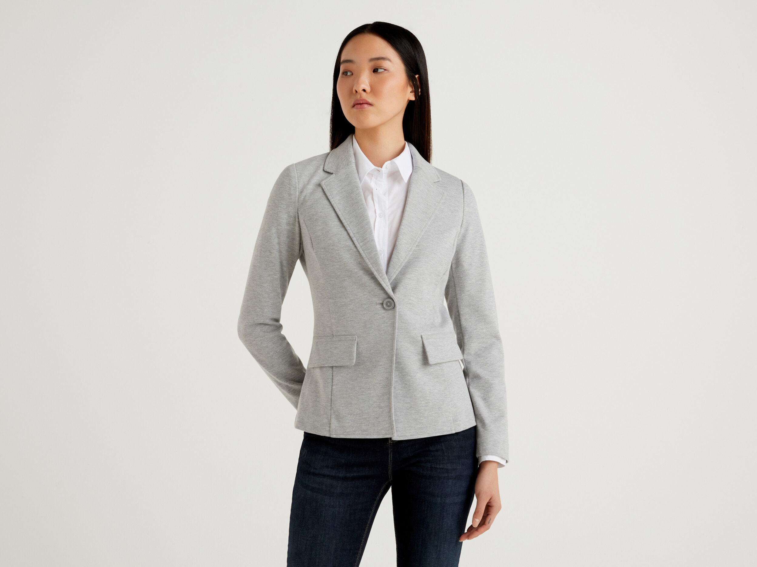 Gray cotton best sale blazer