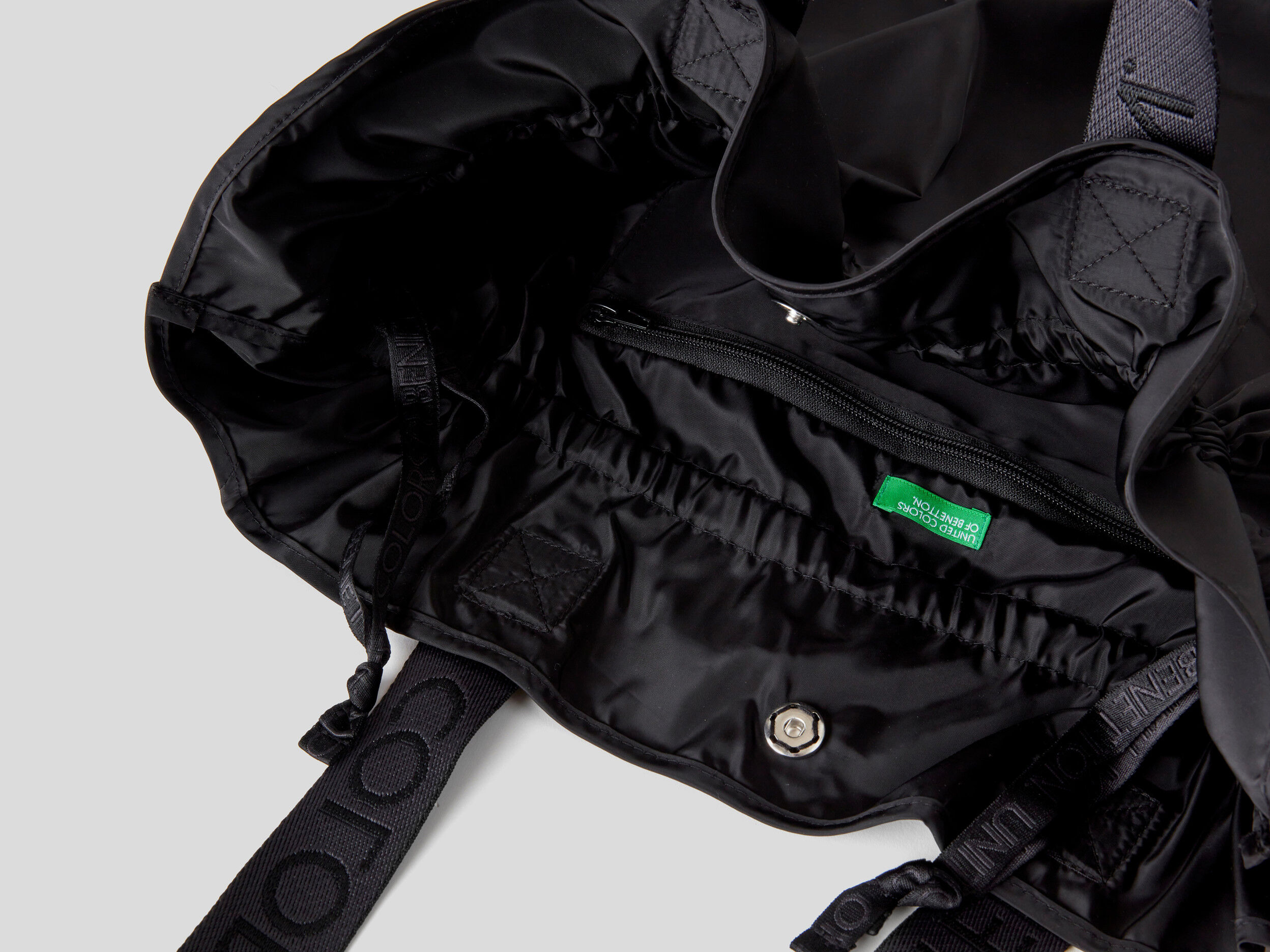 Beach bag in recycled nylon Black Benetton