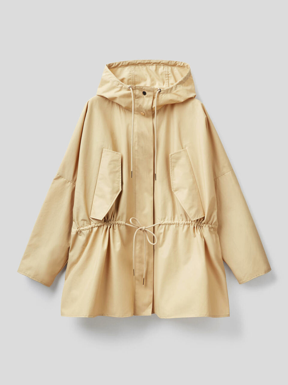 Jacket with hood and drawstring image number 1