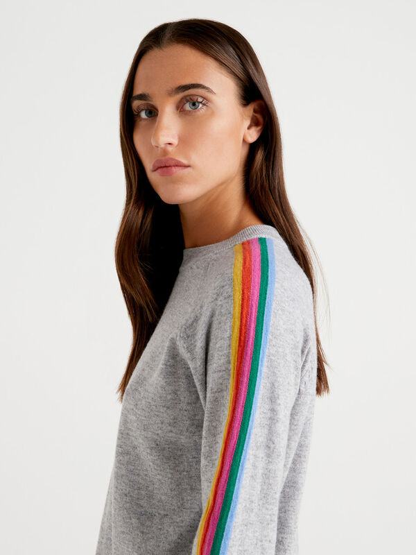 Sweater with rainbow inlay Women