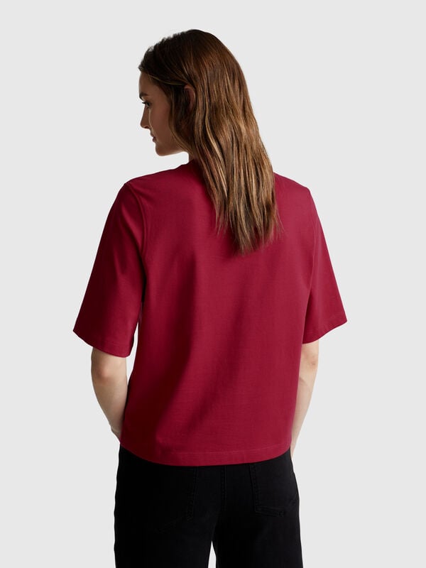 Camiseta de corte cuadrado 100% algodón Mujer