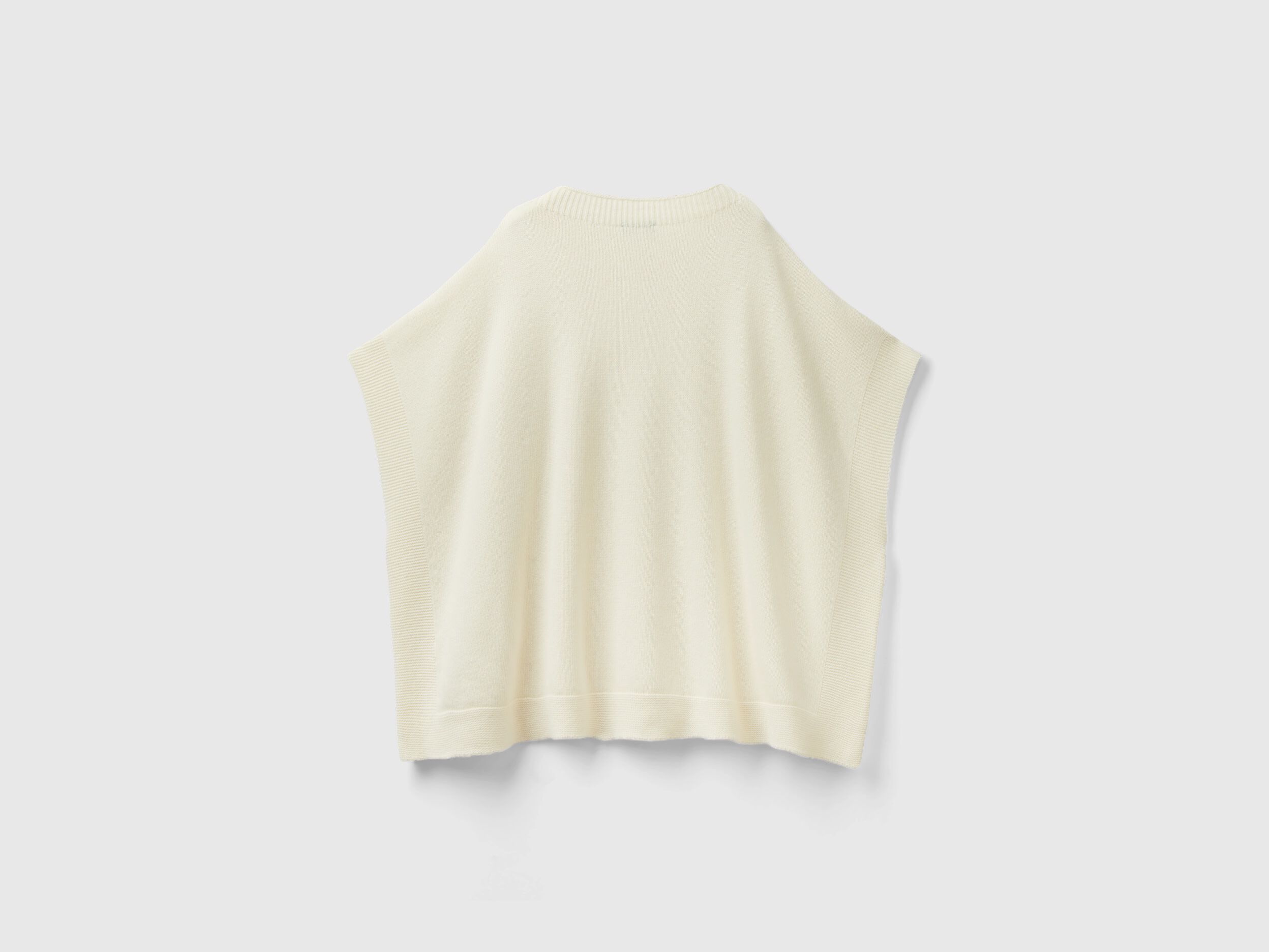 Cape with boat neck - Creamy White | Benetton