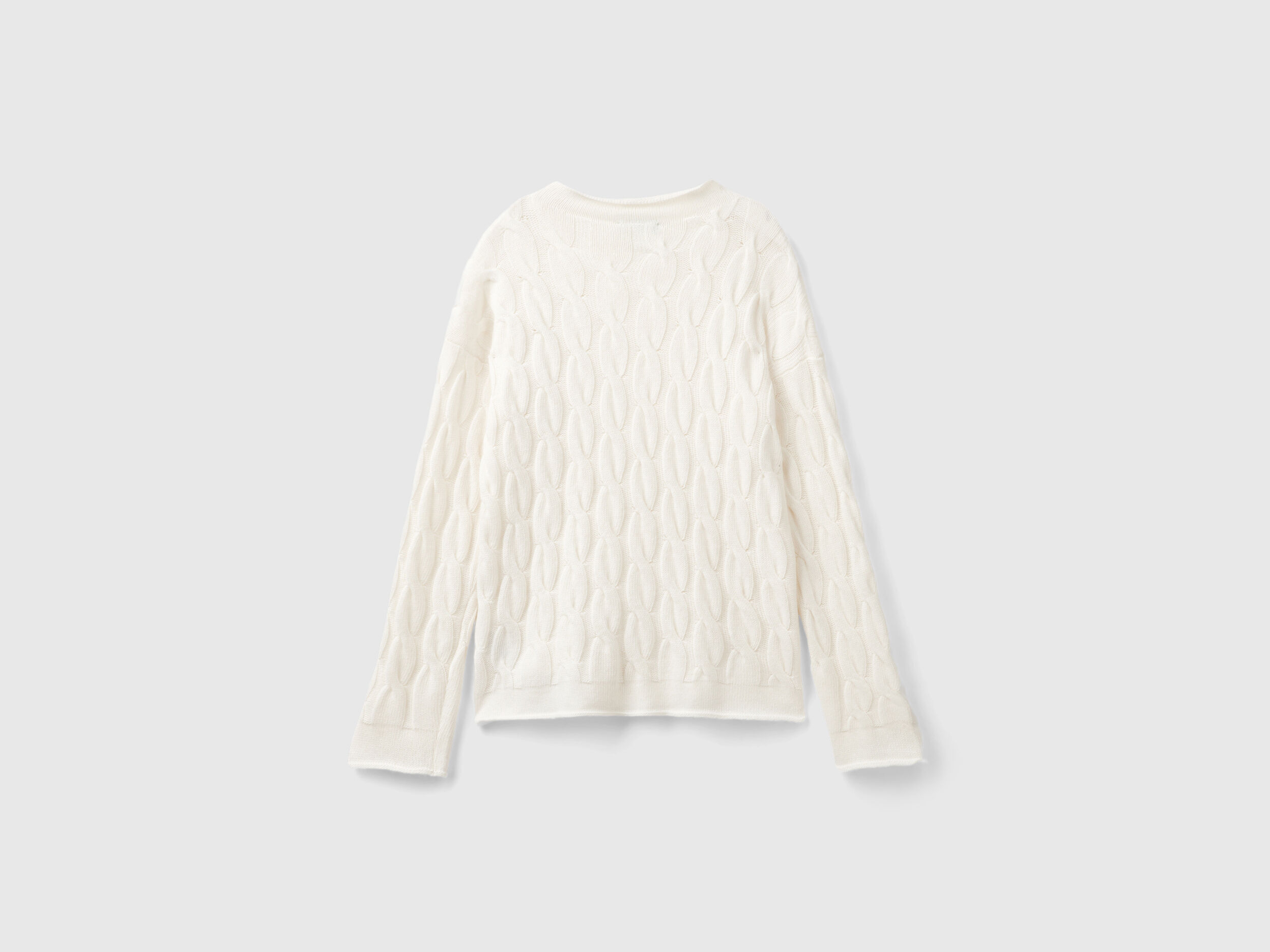 Cable knit sweater Creamy White Benetton