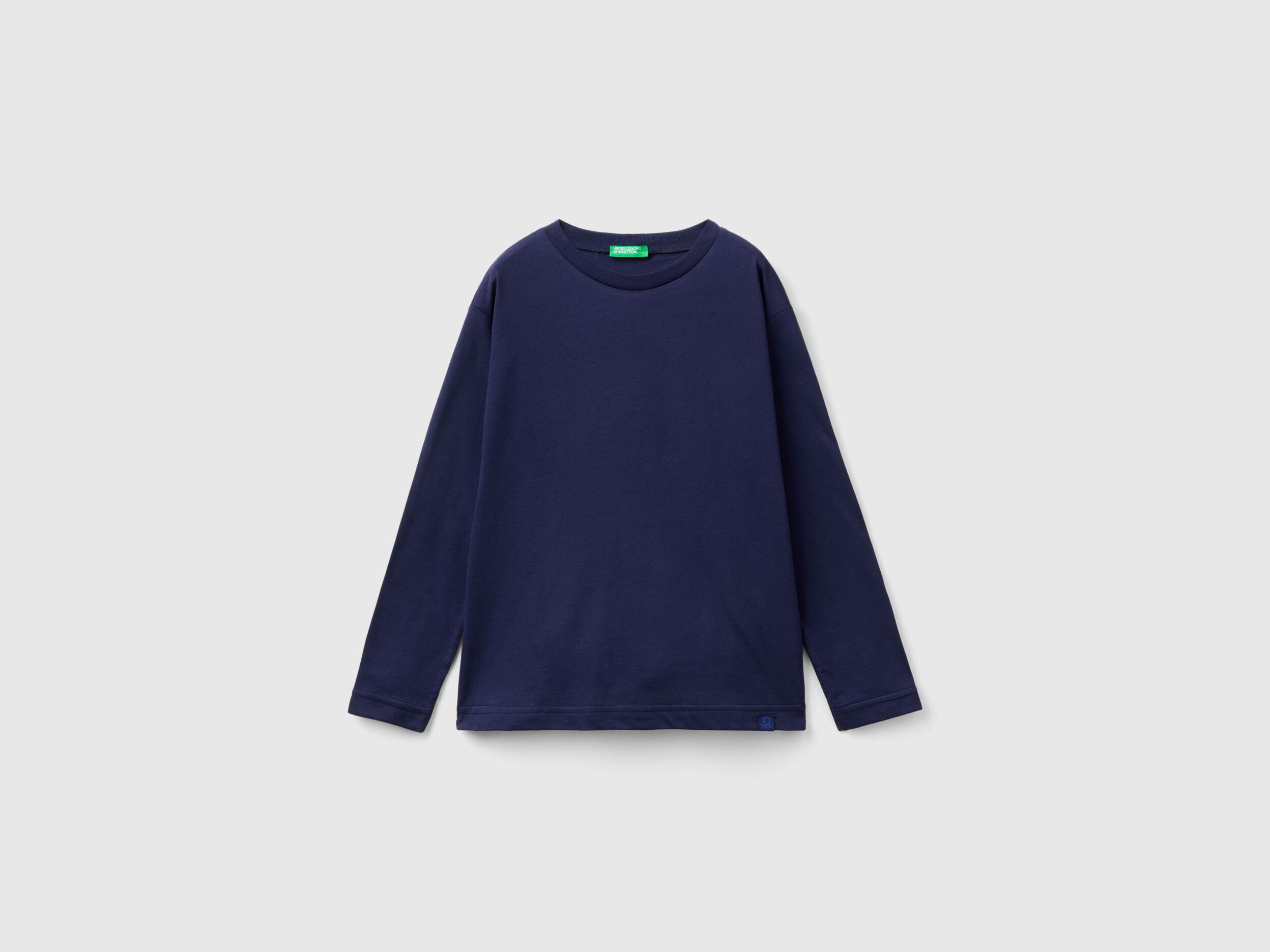 100 organic cotton crew neck t shirt Dark Blue Benetton
