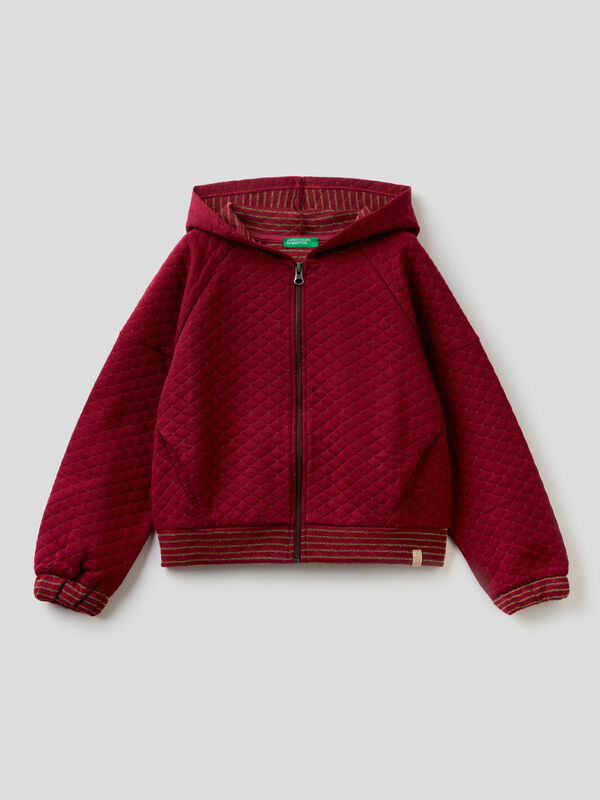 Quilted hoodie with lurex Junior Girl
