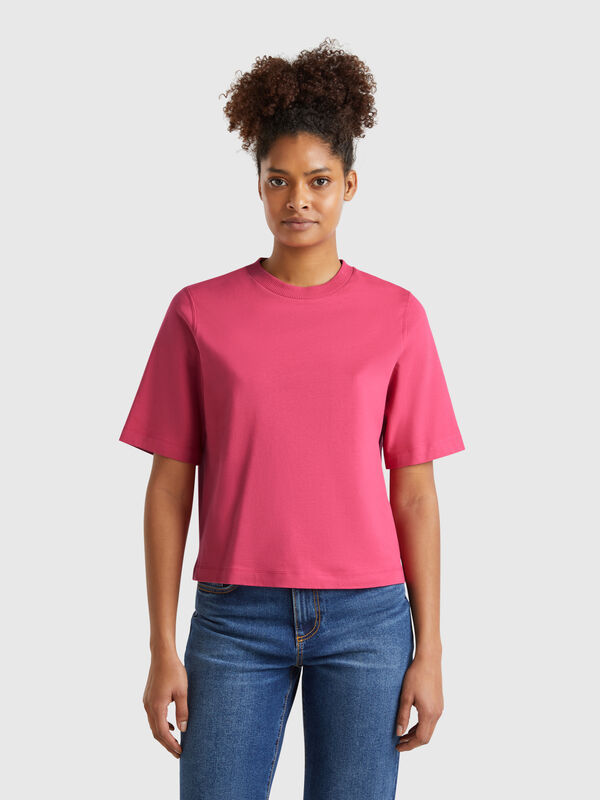 Camiseta boxy fit de 100 % algodón Mujer