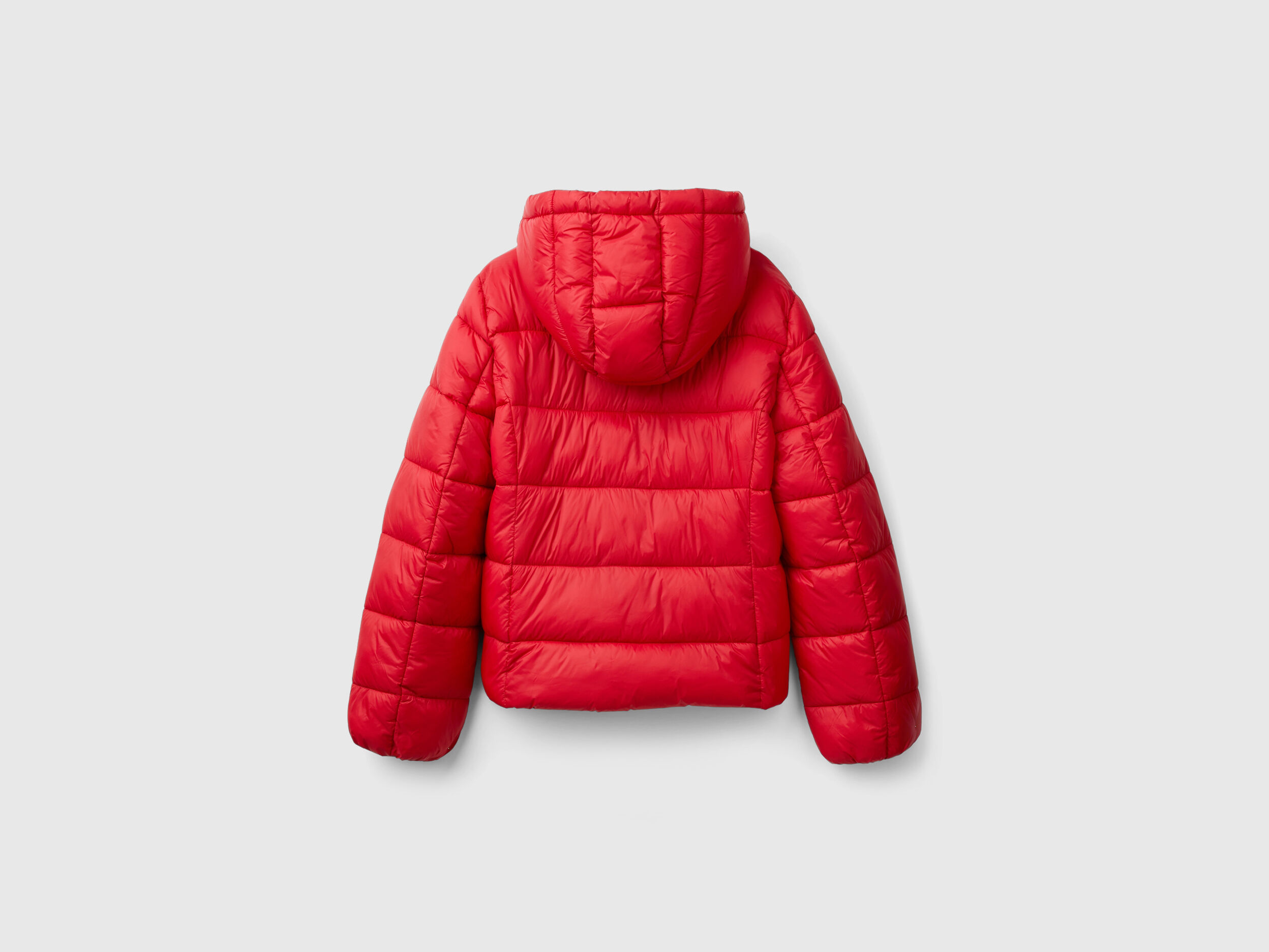 Padded puffer jacket with recycled wadding - Red | Benetton