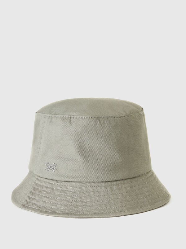 Gray fisherman's hat with logo