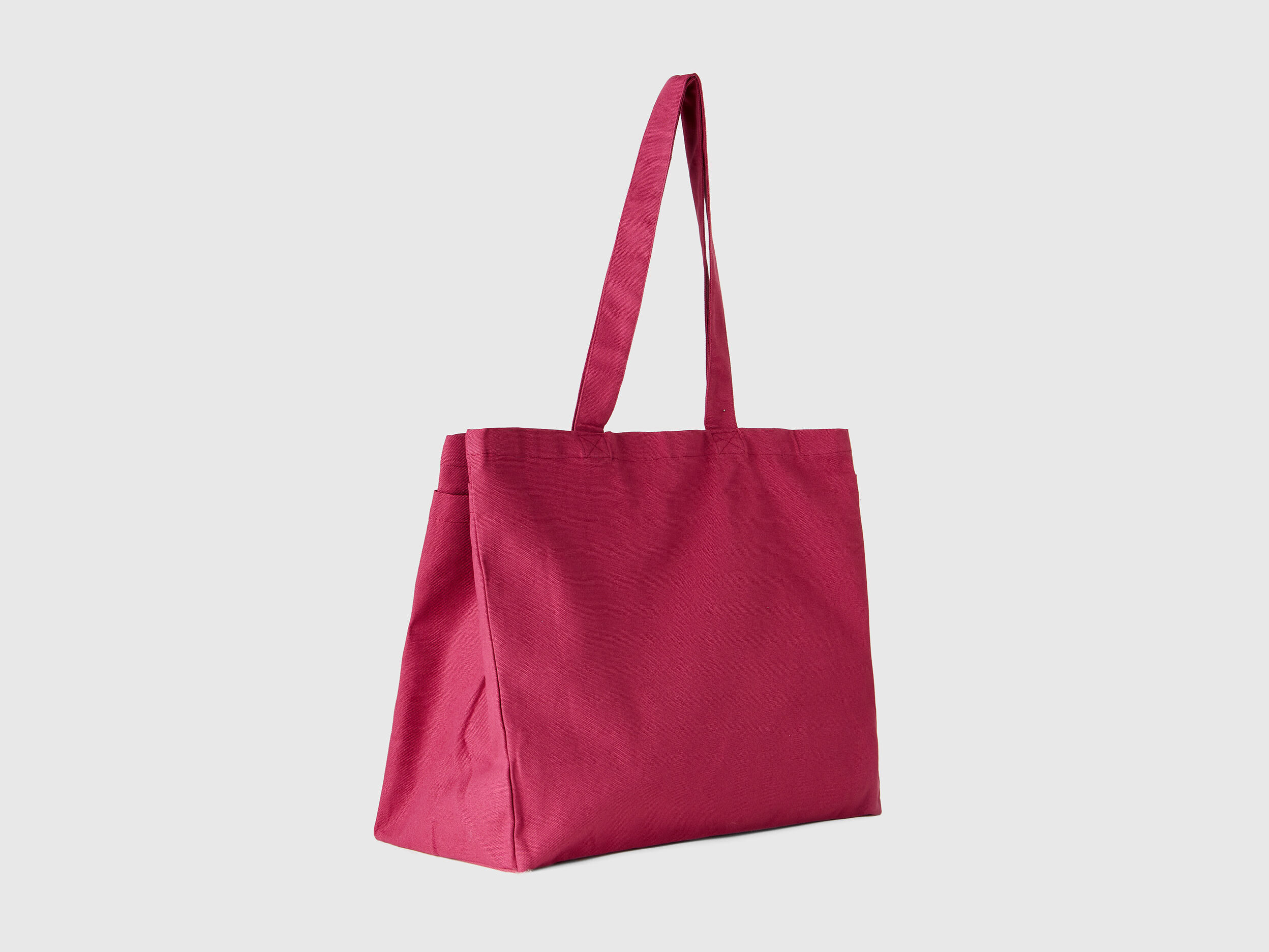 Burgundy tote bag in pure cotton Burgundy Benetton