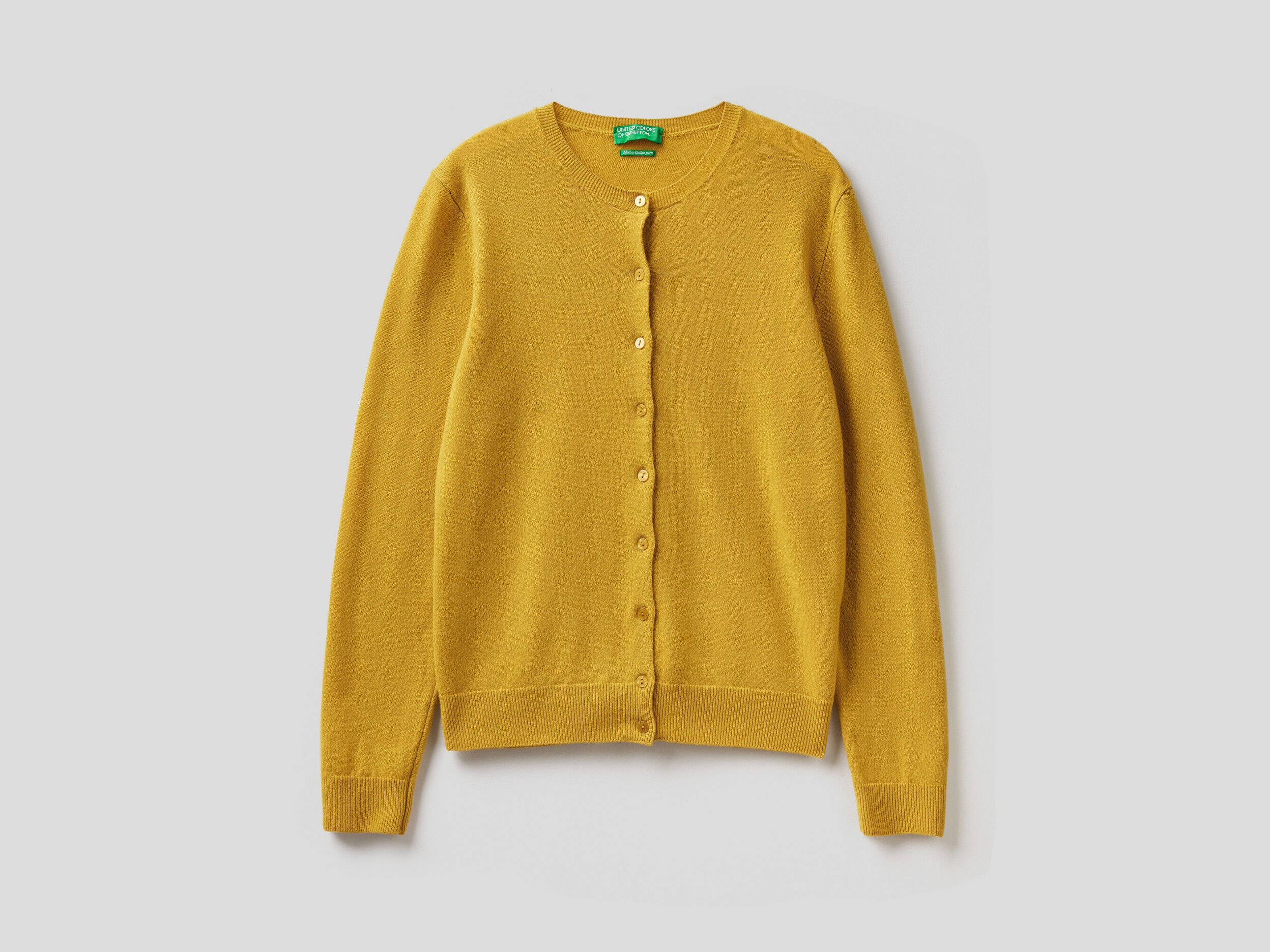Mustard crew online neck cardigan