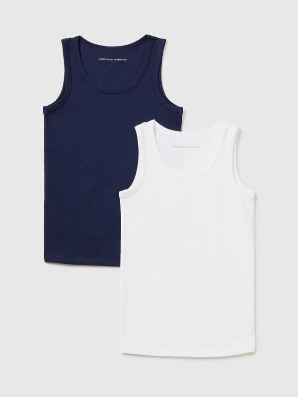 Two tank tops in stretch cotton Junior Boy