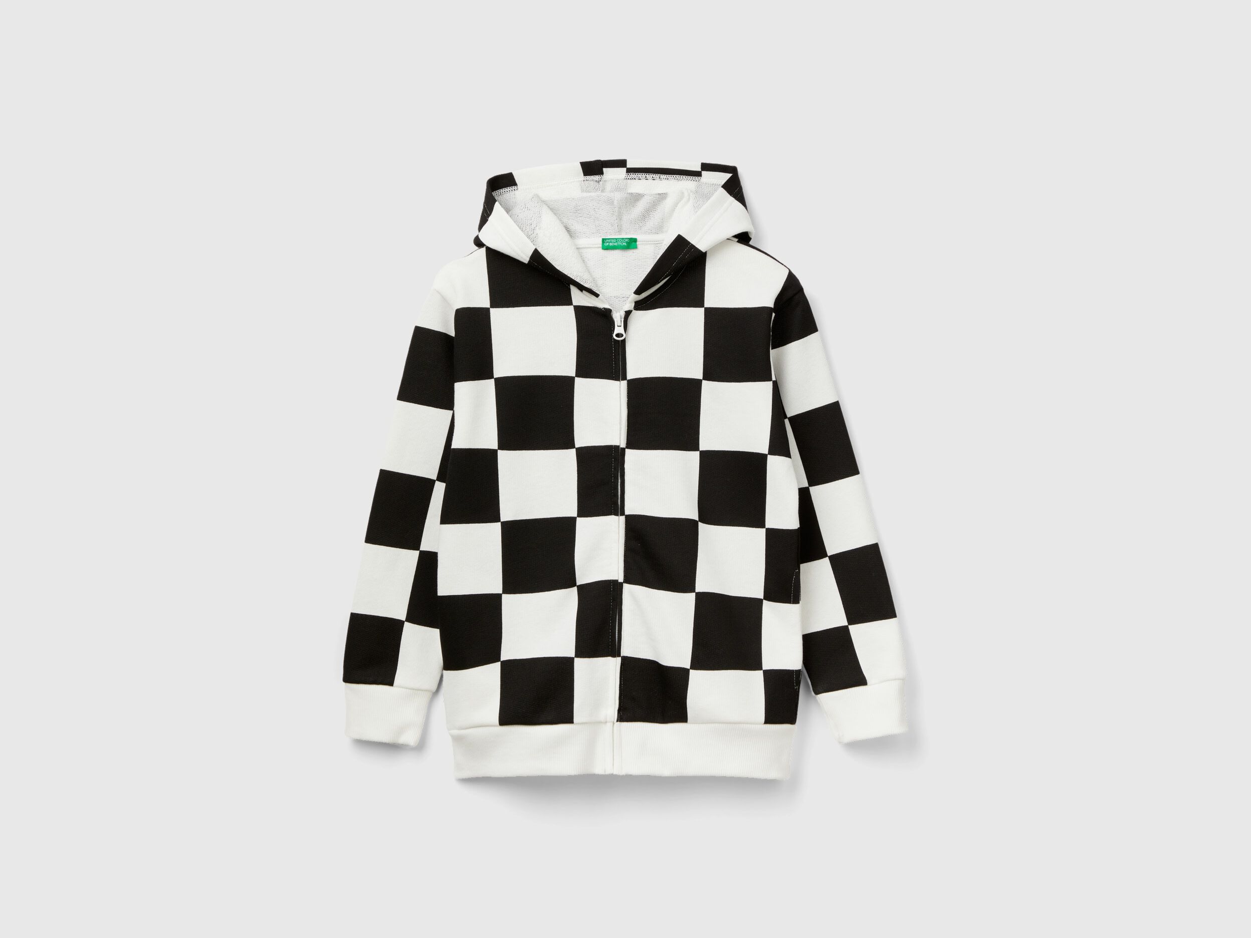 Black white checkered hoodie hotsell