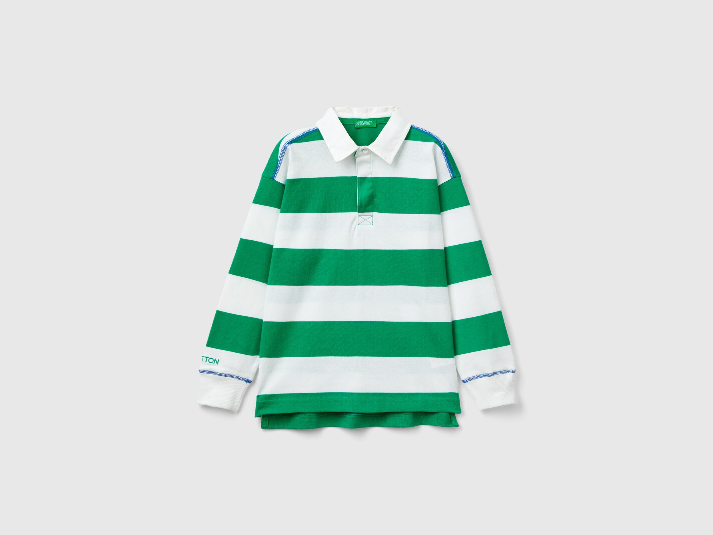 Green and best sale white striped polo