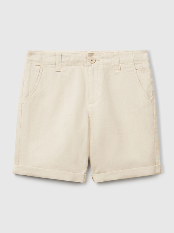 Bermudas chinas en mezcla de lino Niño