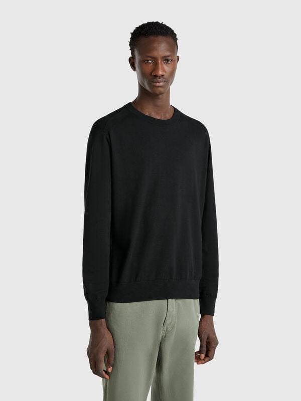 Sweater in viscose and silk blend Men