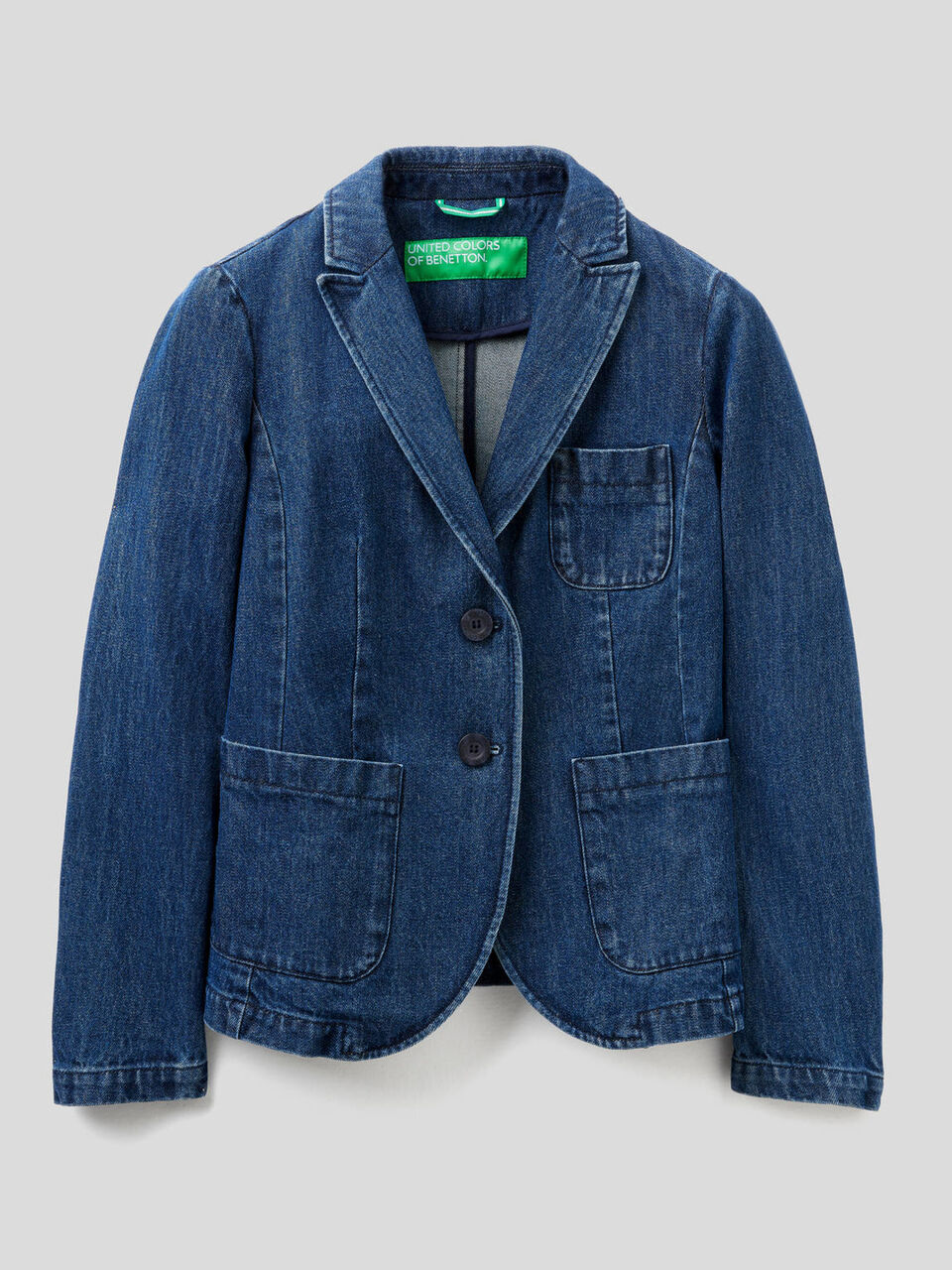 Flared blazer in cotton denim Women image number 1
