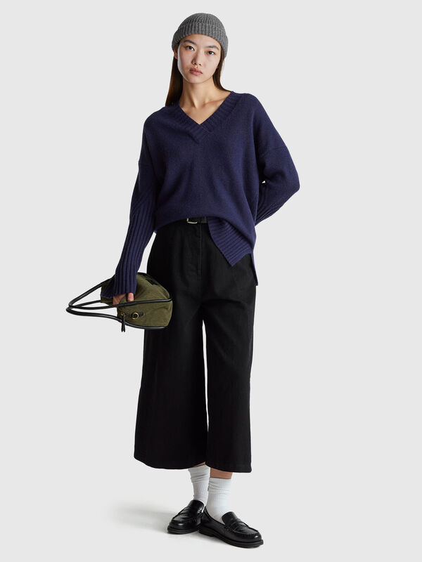 Suéter extragrande de mezcla de lana Mujer