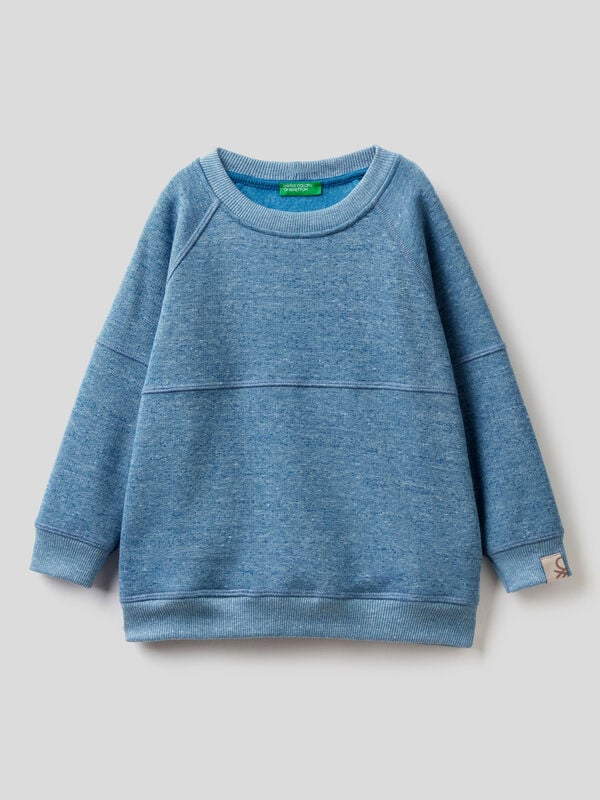 Crew neck sweatshirt in recycled fabric Junior Boy