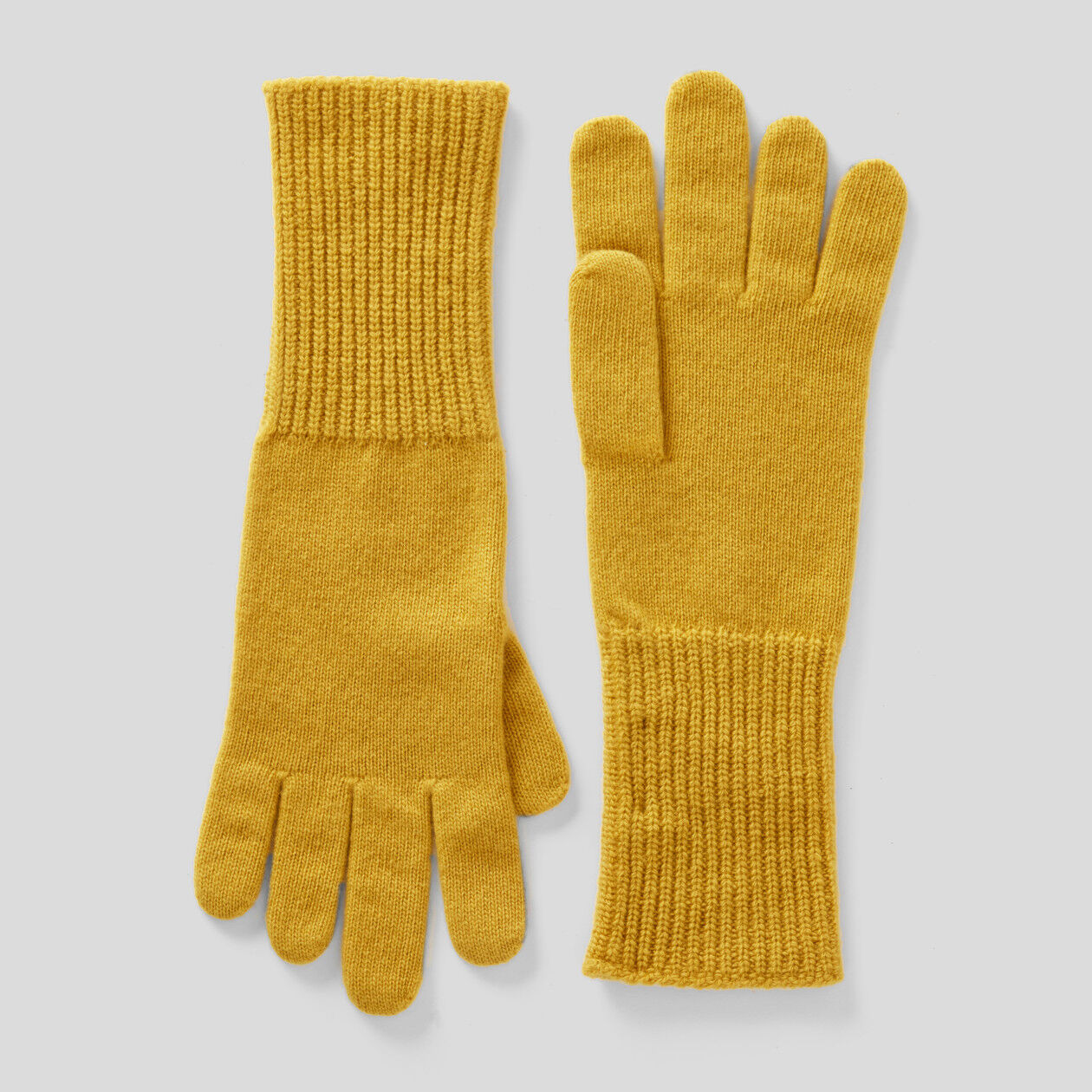 Gloves in pure virgin wool Yellow Benetton