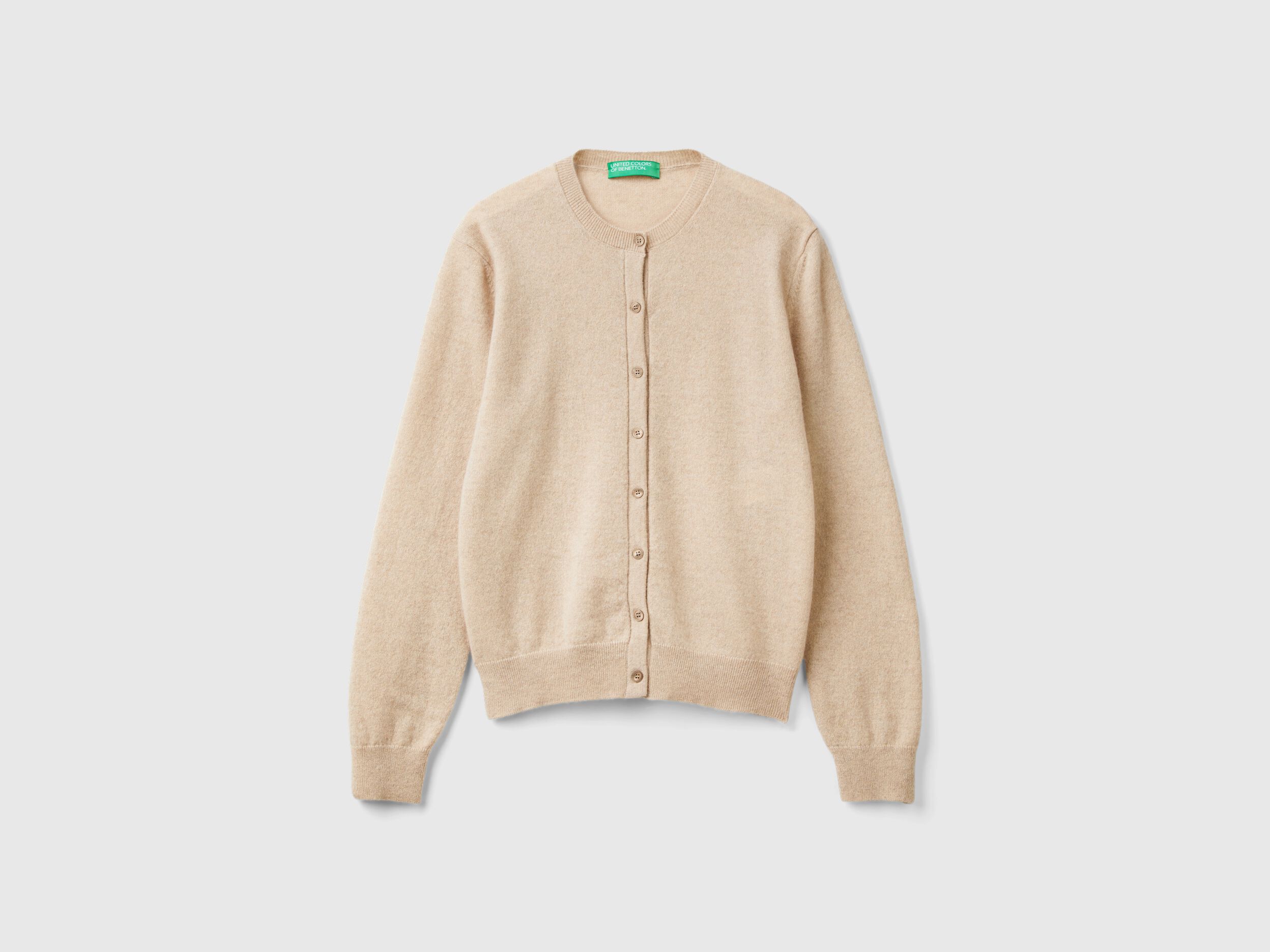 Beige cardigan in pure cashmere - Beige | Benetton