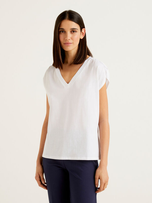 Camiseta de manga corta de 100% algodón Mujer