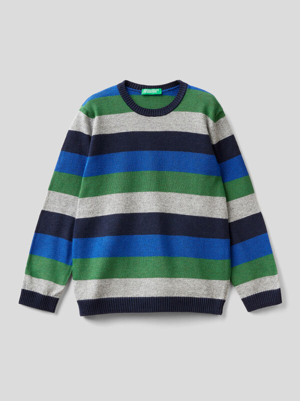 Striped sweater in wool blend Junior Boy