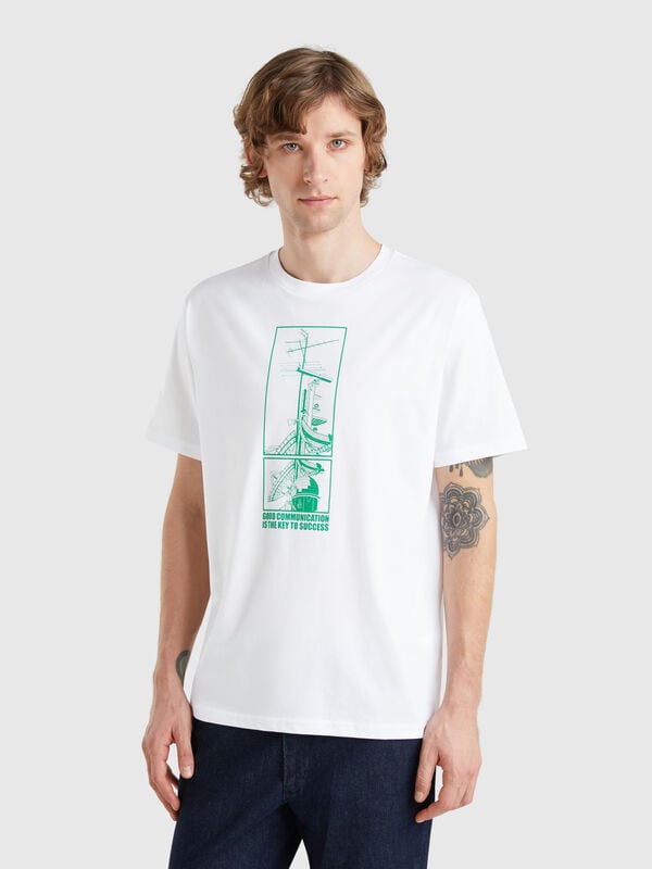 Camiseta con estampado de algodón orgánico Hombre