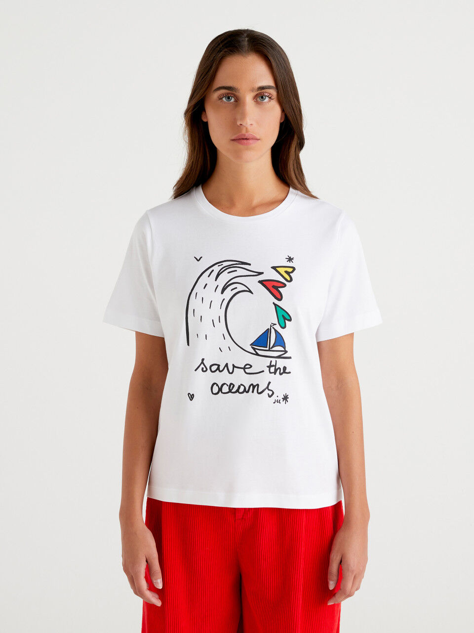 Camisetas basicas benetton mujer deals