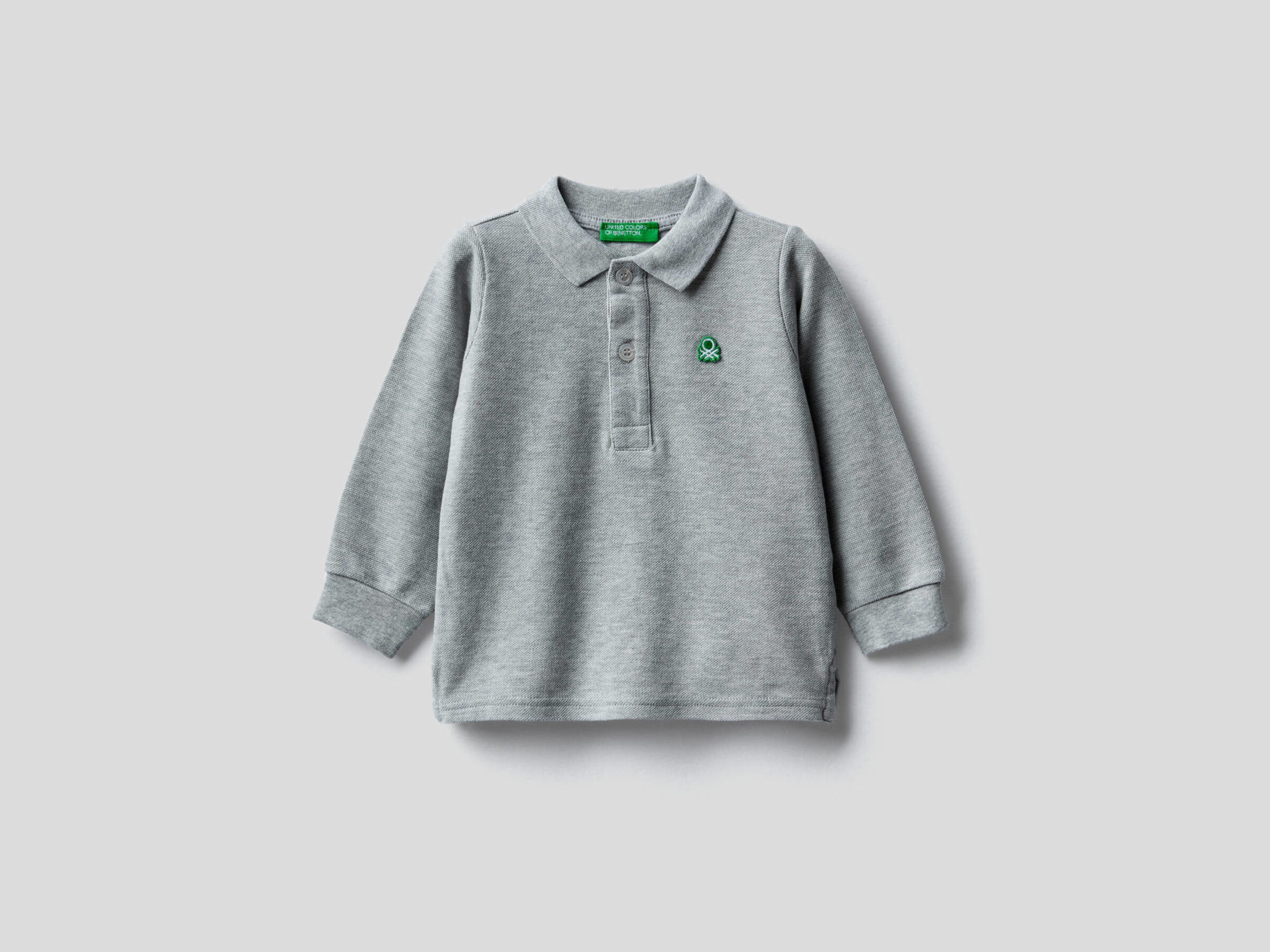 Long sleeve polo in organic cotton image number null