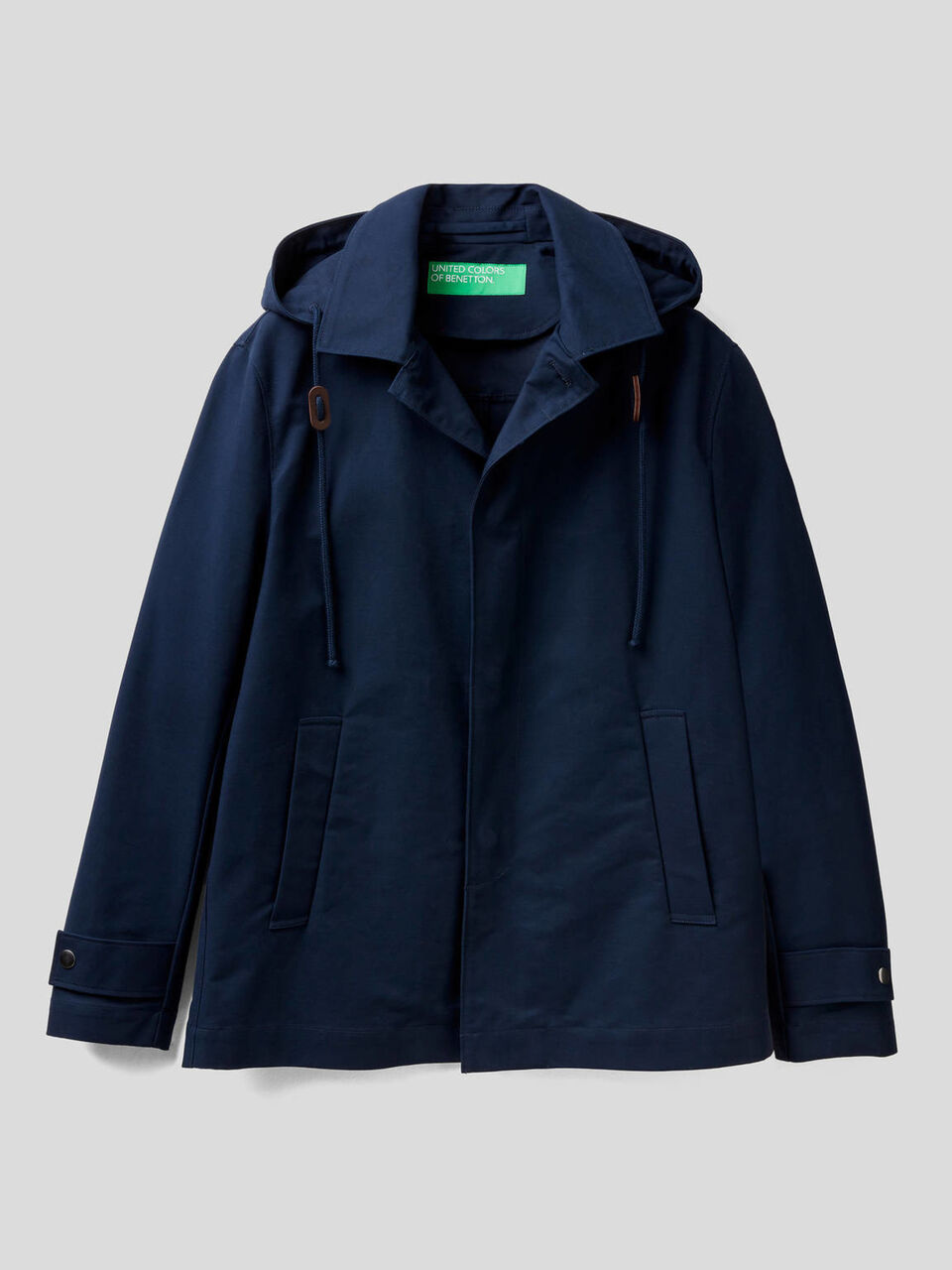 Jacket with hood in 100% cotton image number 1