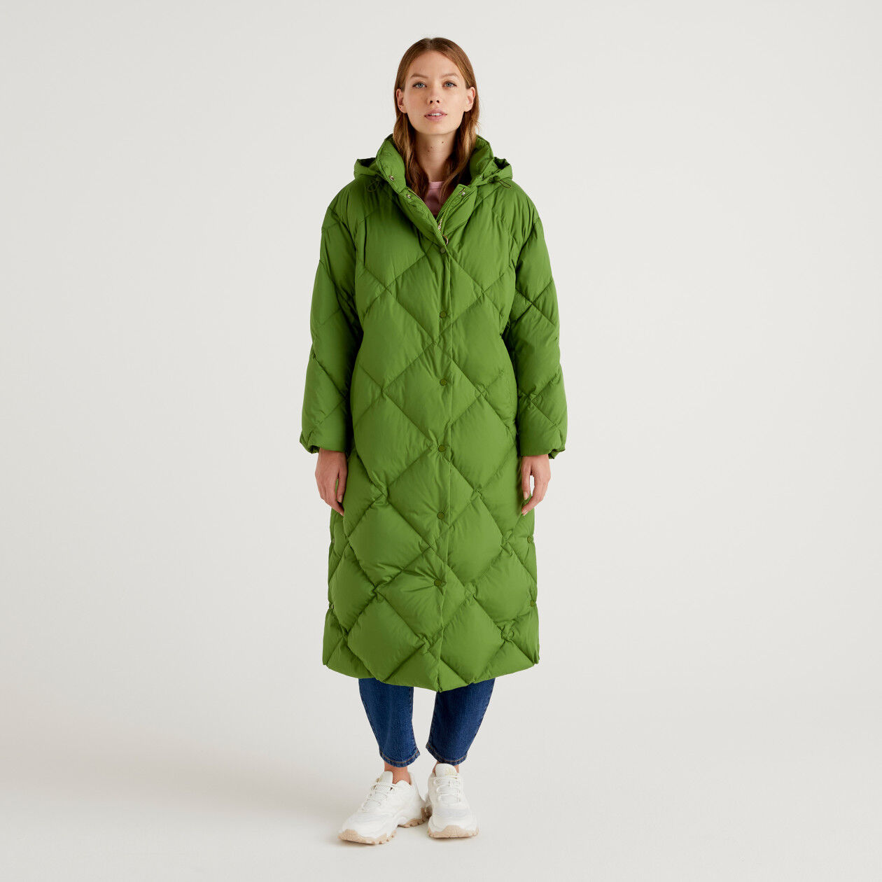 Green online puffa coat