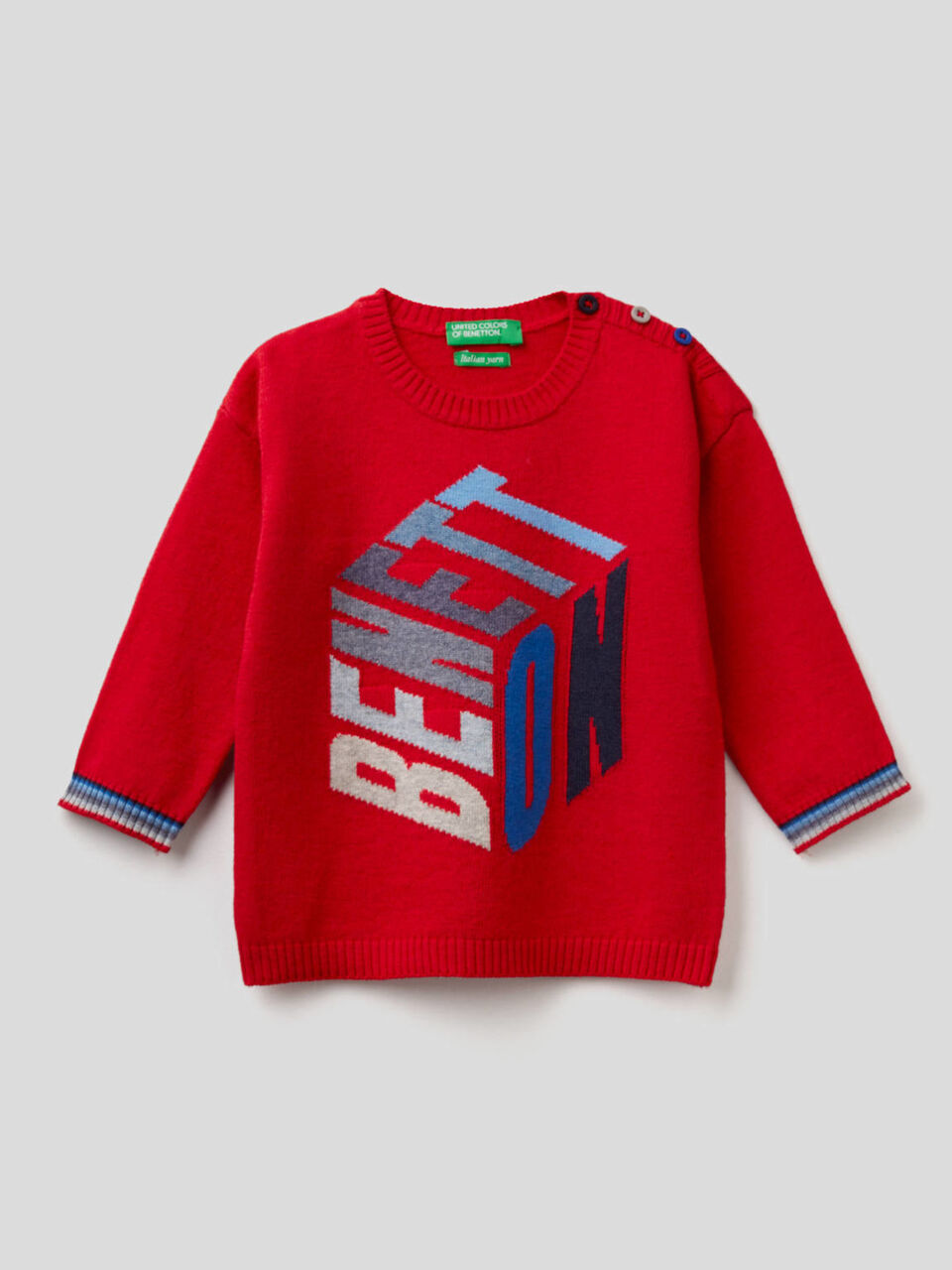 Sweater with multicolor inlay image number 1
