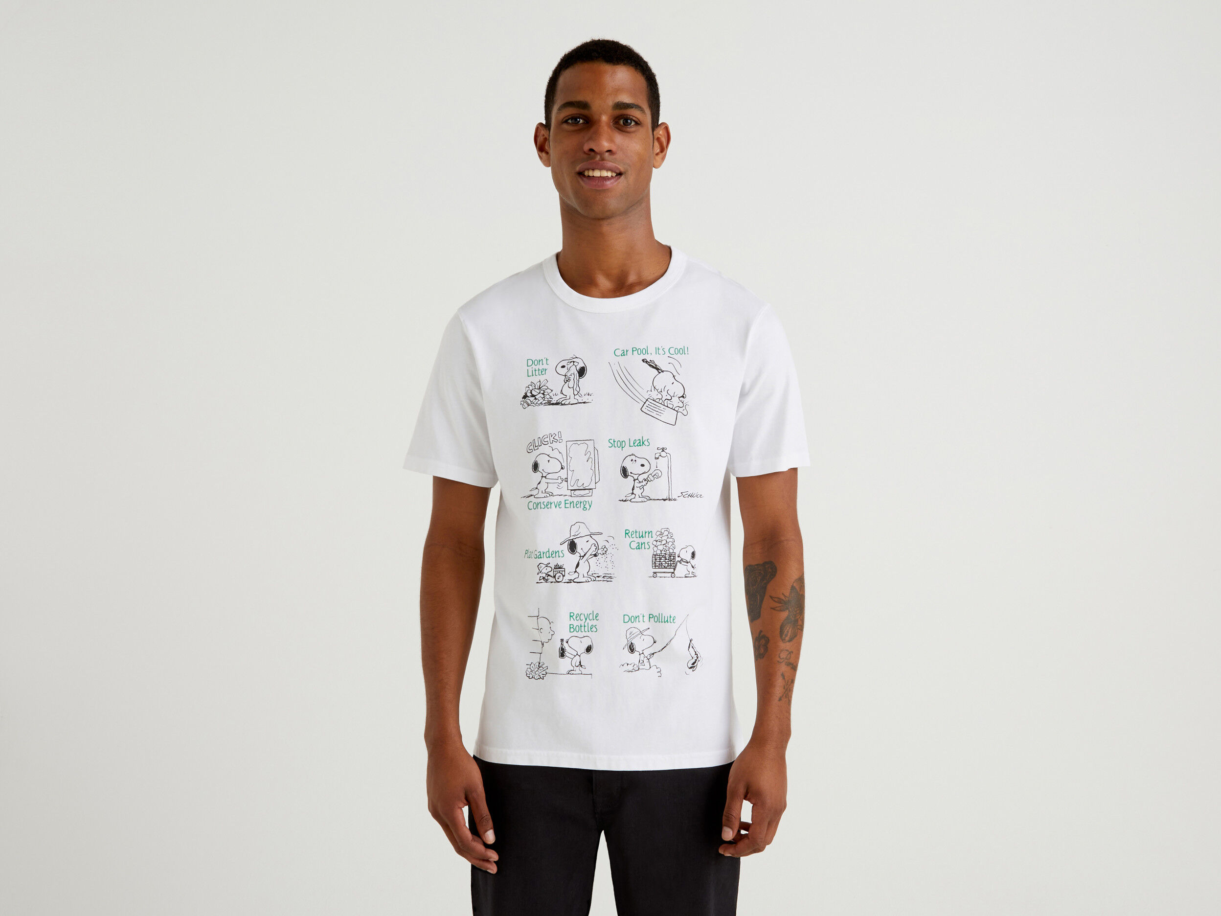 White Peanuts t shirt White Benetton