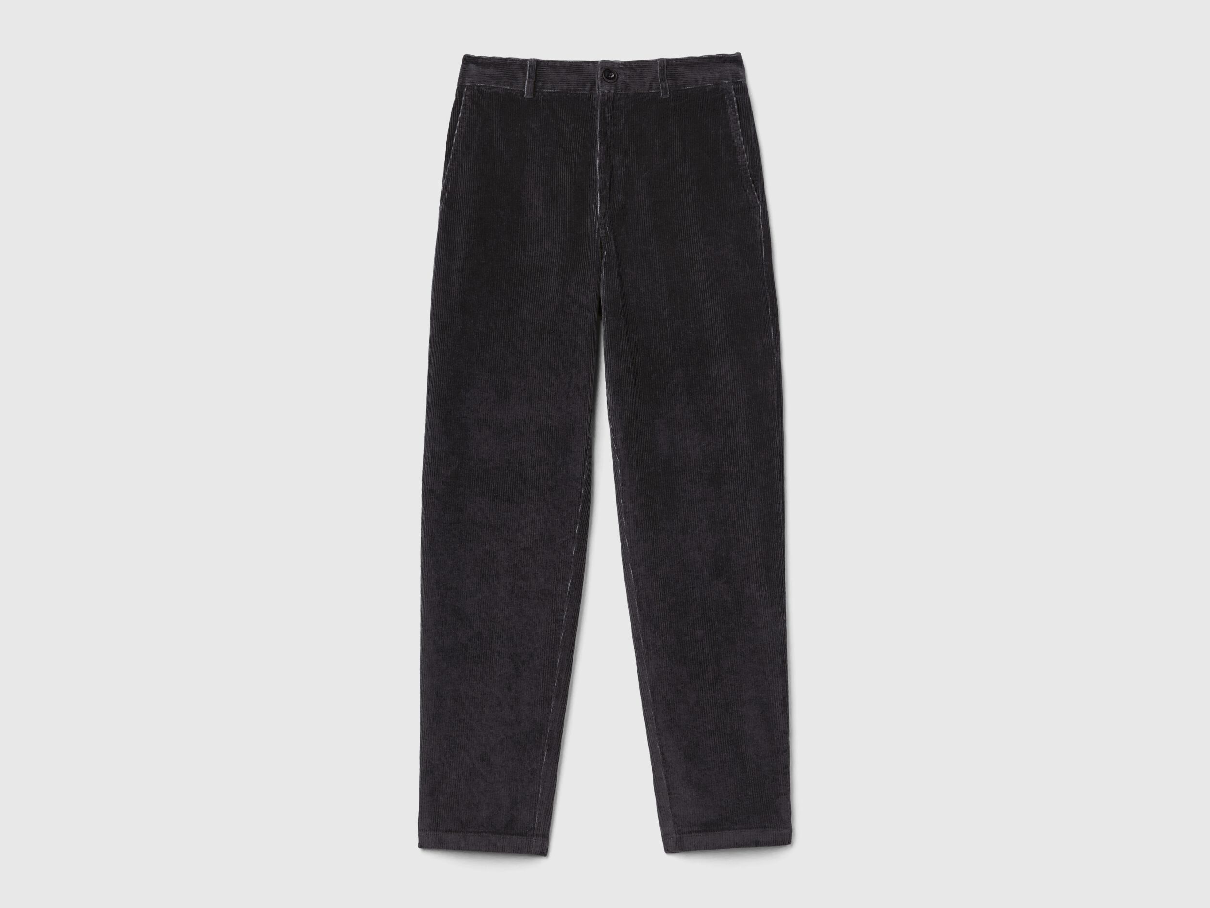 Soft corduroy trousers - Black | Benetton