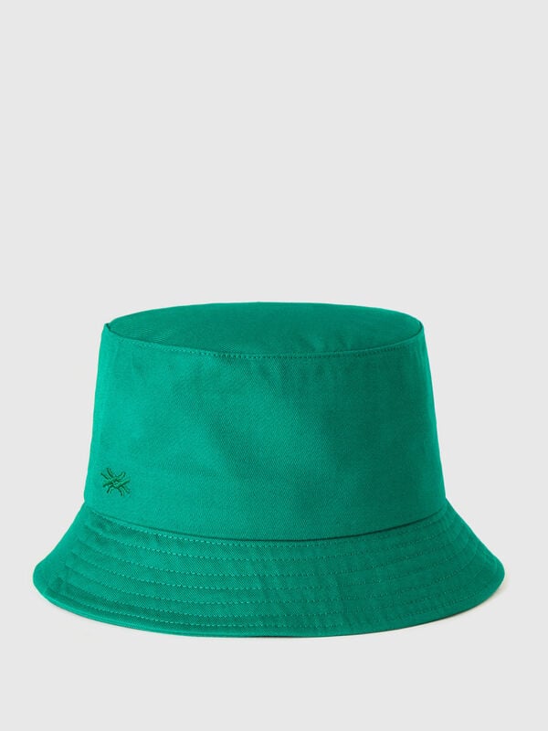 Green fisherman's hat with logo