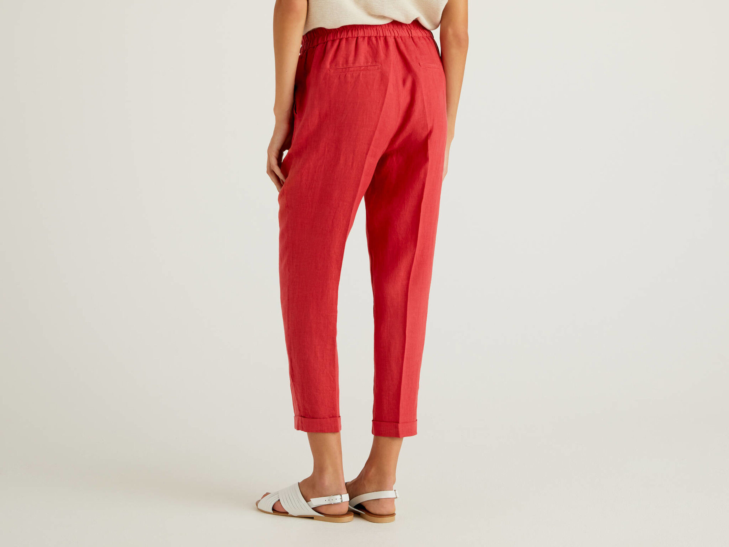 Coral cropped clearance trousers