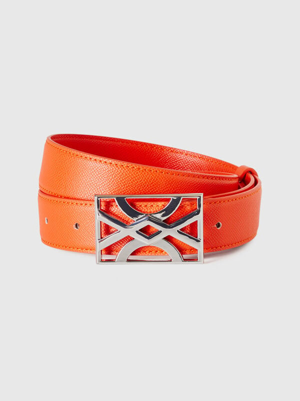 Orange belt with logoed buckle Women