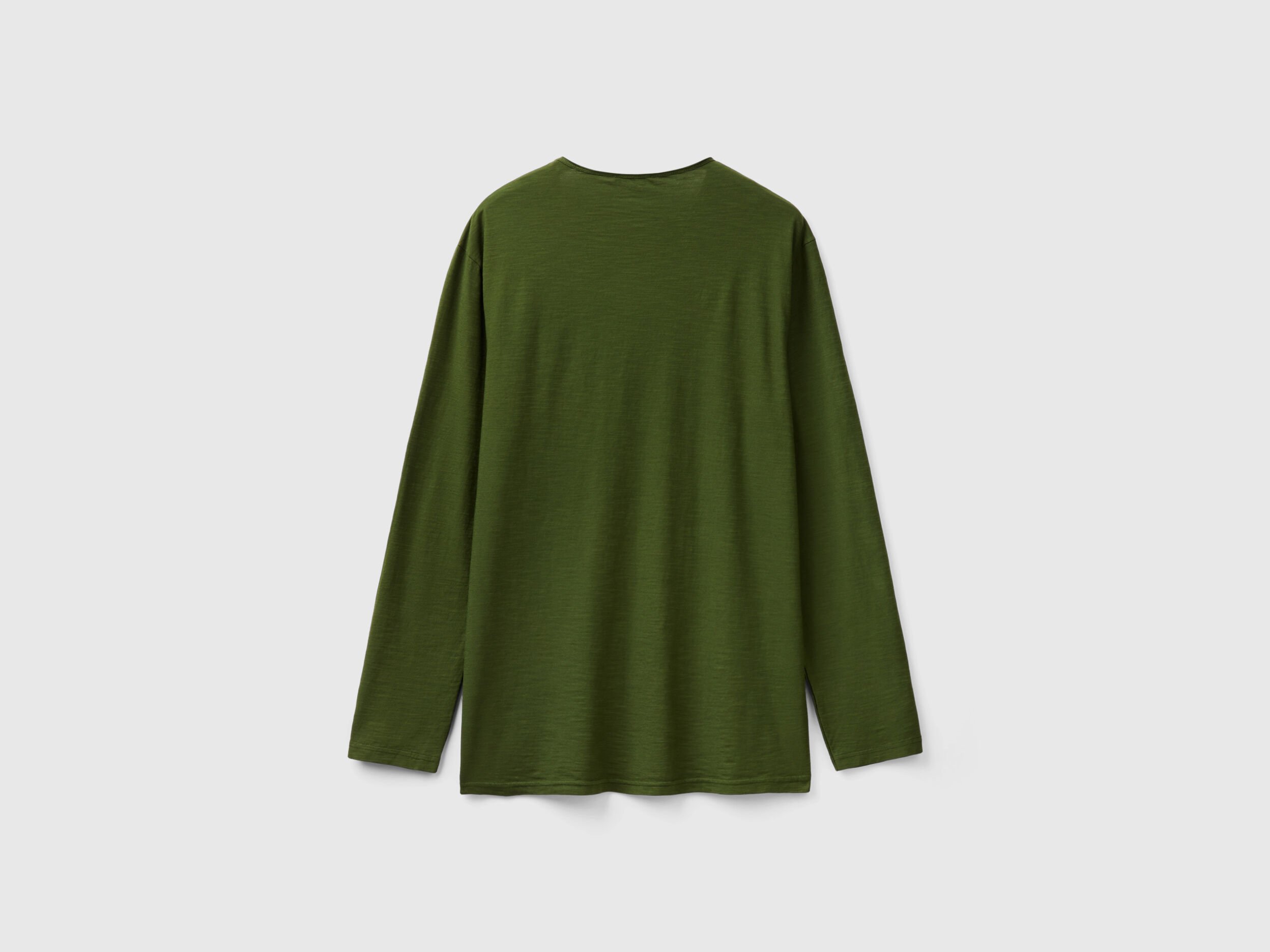 Long sleeve t-shirt in 100% cotton - Olive Green | Benetton