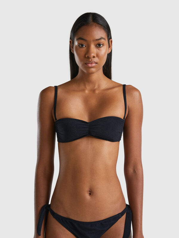 Bandeau bikini top in terry-look ECONYL® Women