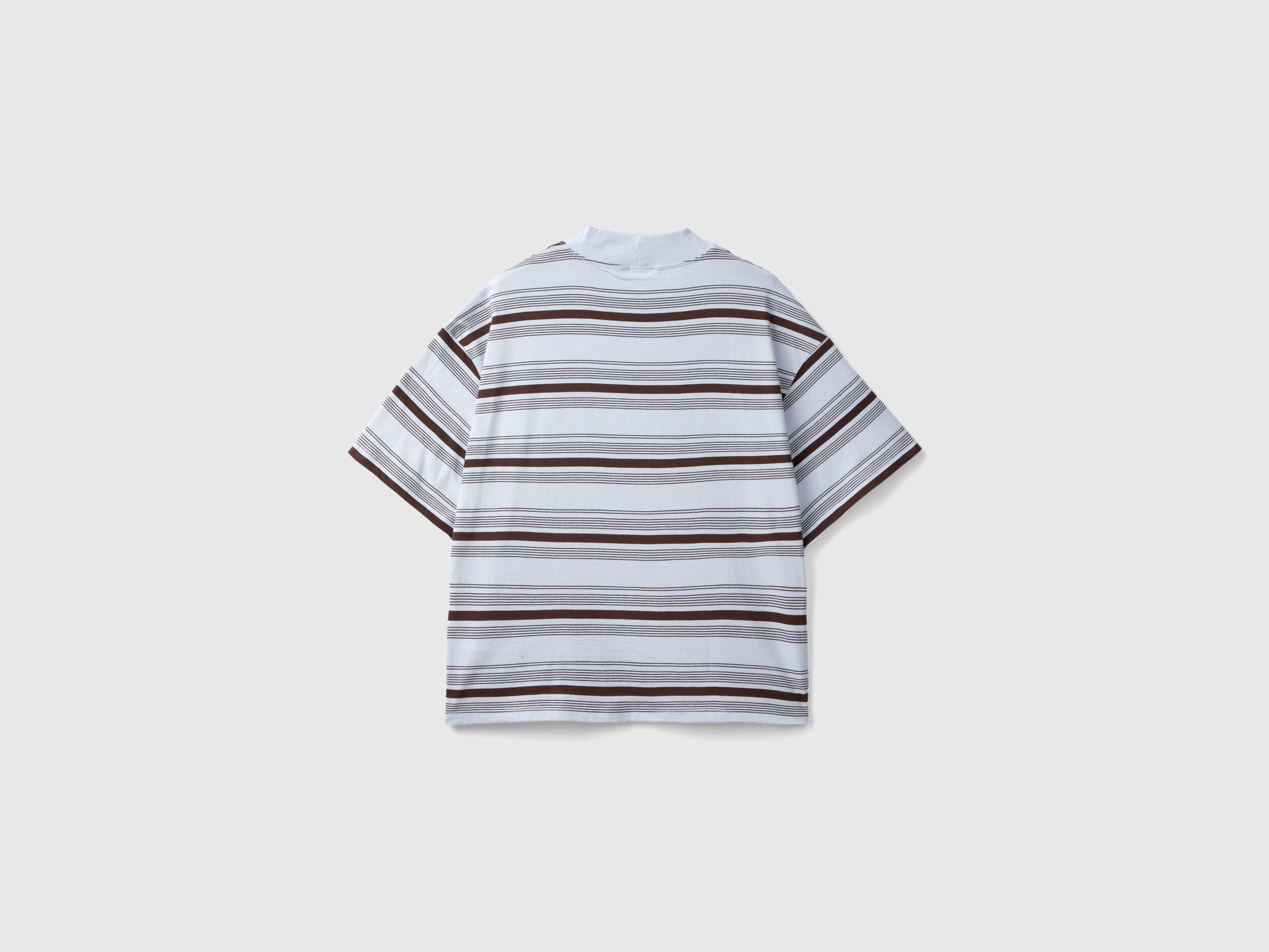 Striped short sales sleeve turtleneck
