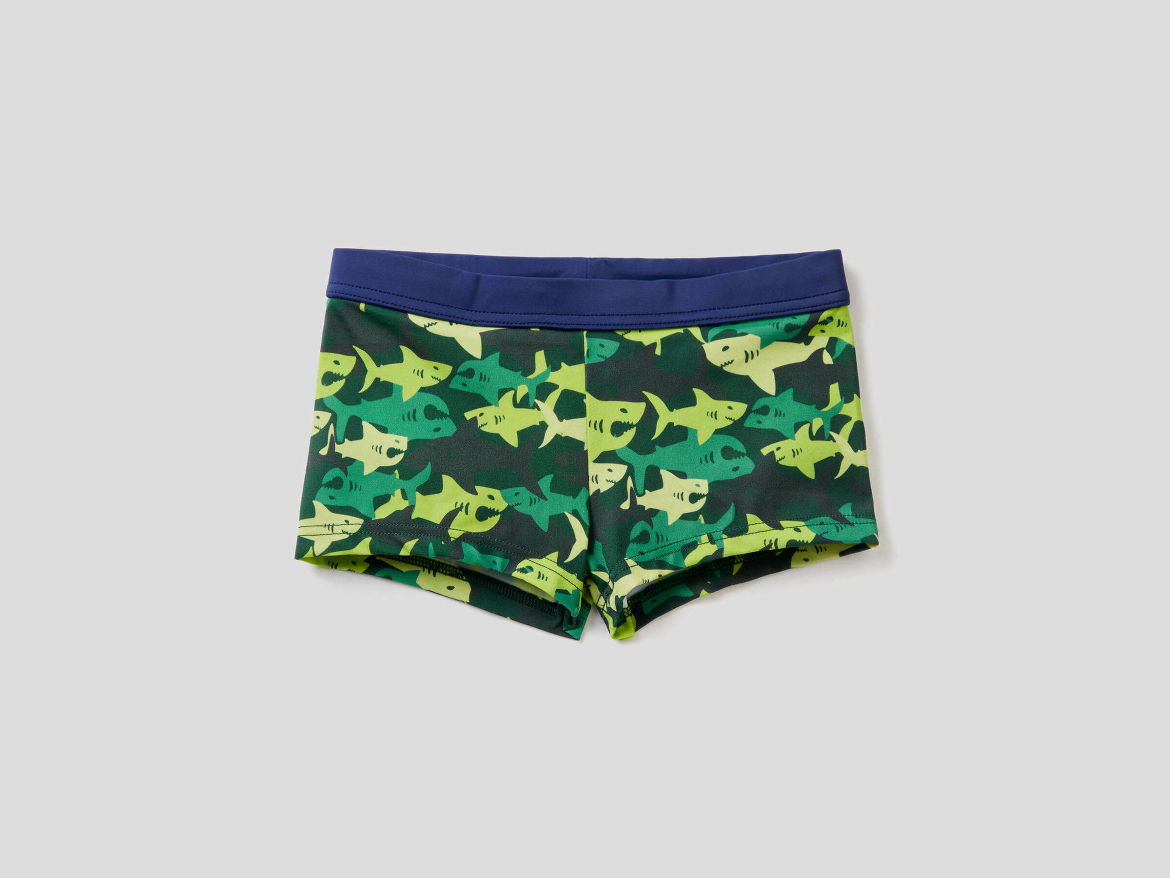 Camouflage shark pattern swim trunks image number null