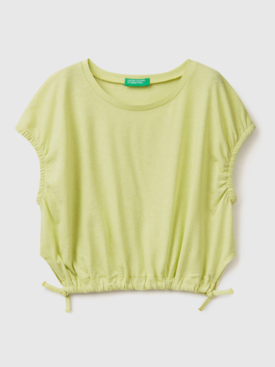Camiseta de lino mixto con cordones