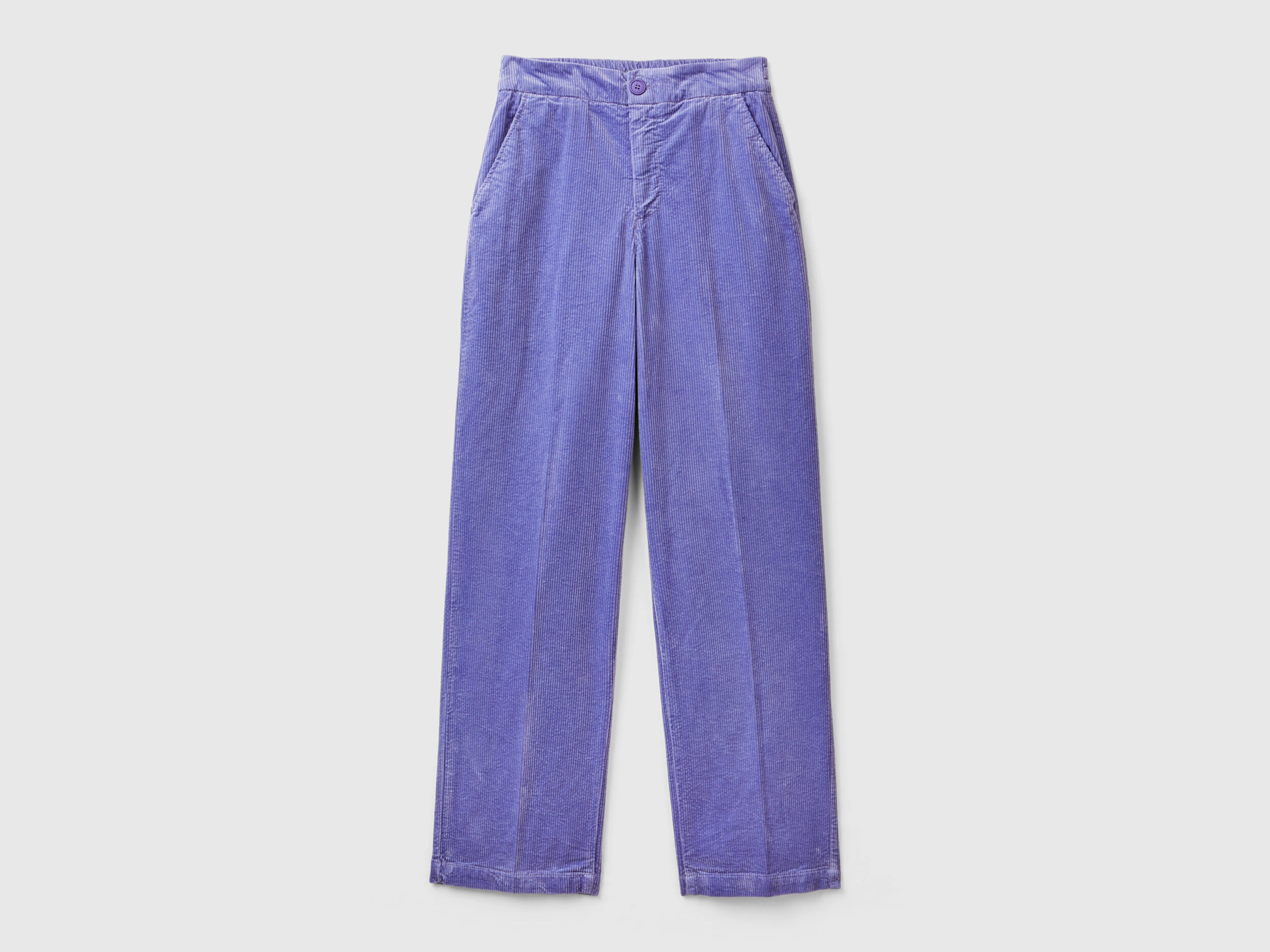 Wide velvet trousers - Purple | Benetton