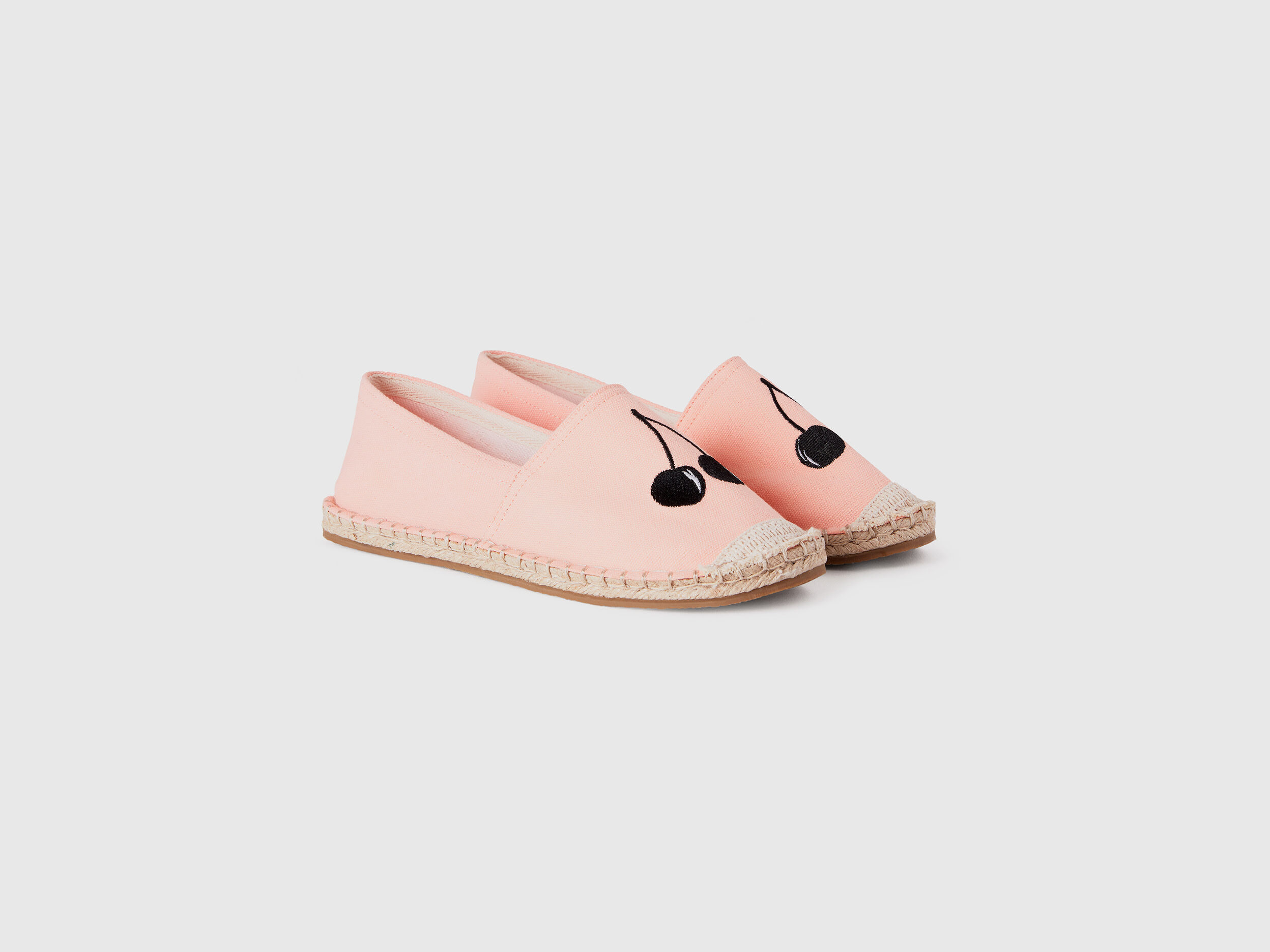 Pink espadrilles with cherry pattern Soft Pink Benetton