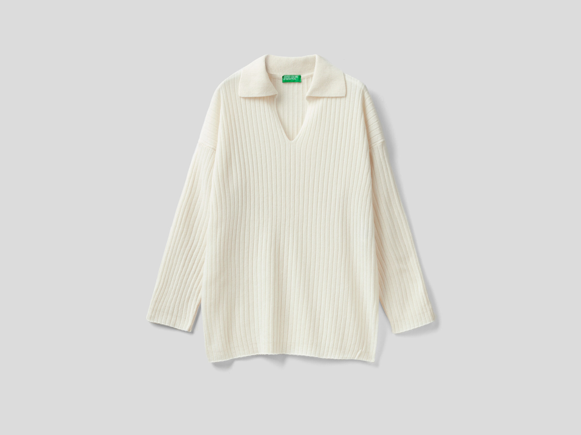 Polo-style ribbed sweater image number 4